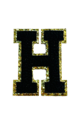 Black and Gold Flair Chenille Letter Stickers-Queens Designs-L. Mae Boutique