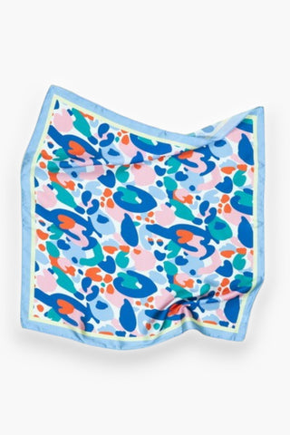 Blue Leopard Print Silk Bandana Scarf-Accessories-Wall to Wall Accessories-L. Mae Boutique & Wild Mabel Clothing