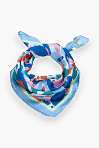 Blue Leopard Print Silk Bandana Scarf-Accessories-Wall to Wall Accessories-L. Mae Boutique & Wild Mabel Clothing