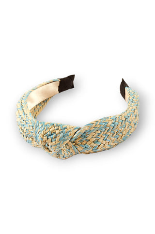 Blue Raffia Woven Knotted Headband-Accessories-Golden Stella-L. Mae Boutique & Wild Mabel Clothing