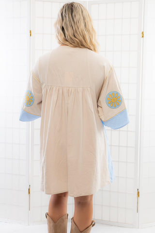 Boho Embroidered Blue Babydoll Dress-Dresses-BlueVelvet-L. Mae Boutique & Wild Mabel Clothing