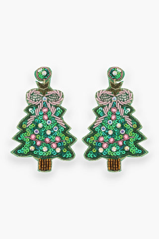 Bow Christmas Tree Earrings-Jewelry-Trend Lab-L. Mae Boutique & Wild Mabel Clothing