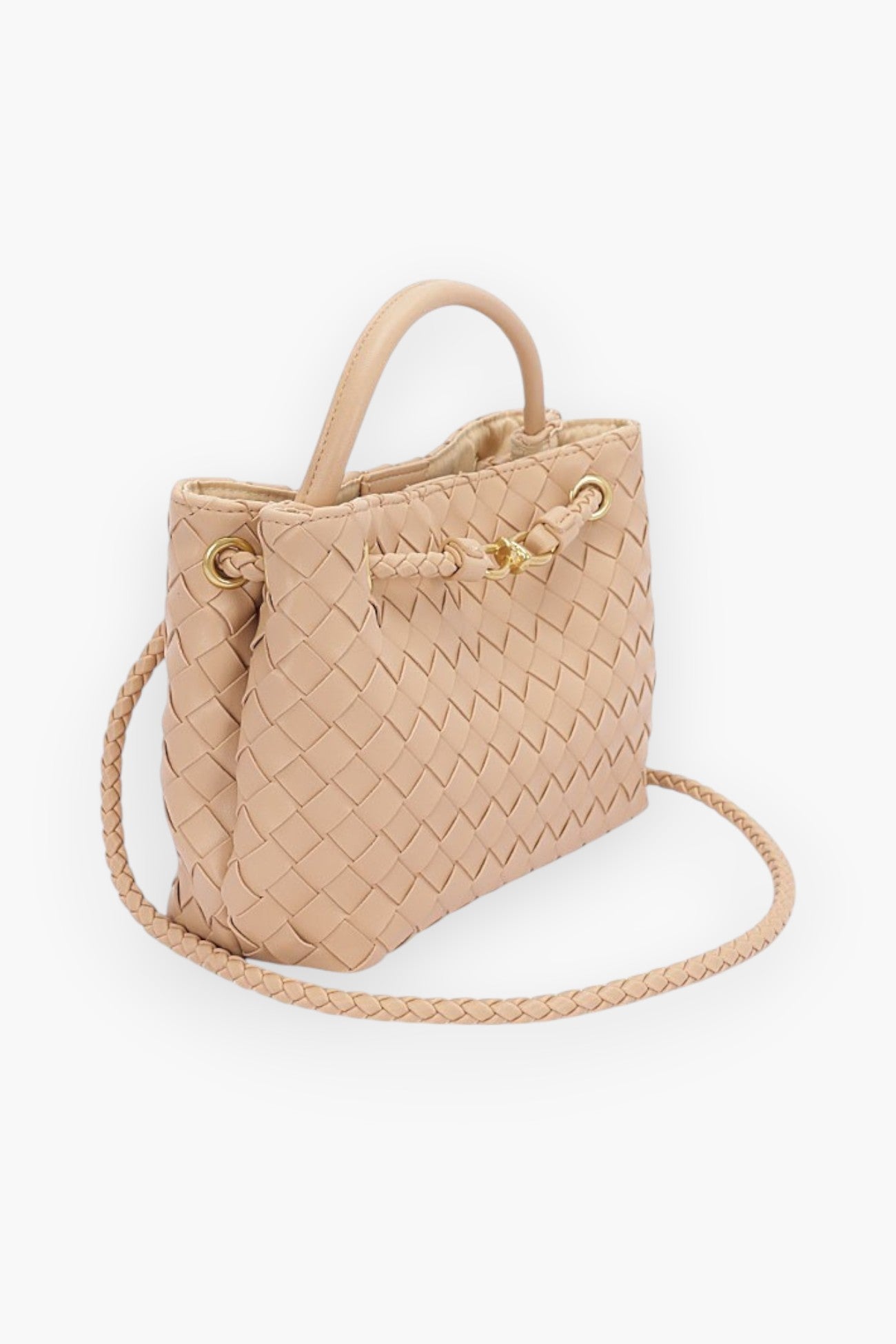 Braided Faux Leather Convertible Tote Bag-Artini Accessories-L. Mae Boutique &amp; Wild Mabel Clothing