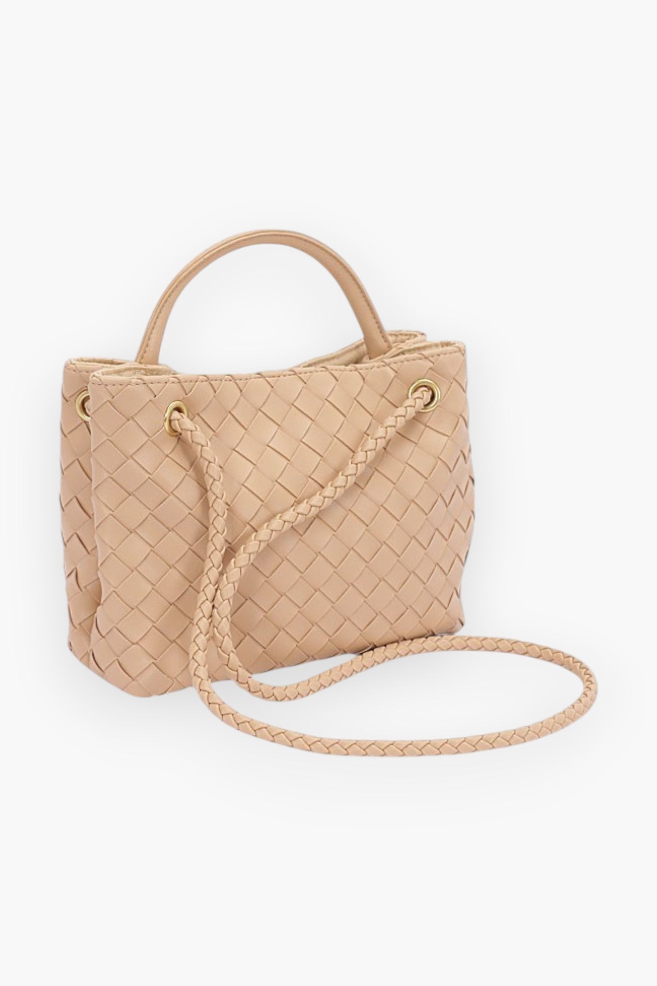 Braided Faux Leather Convertible Tote Bag-Artini Accessories-L. Mae Boutique &amp; Wild Mabel Clothing