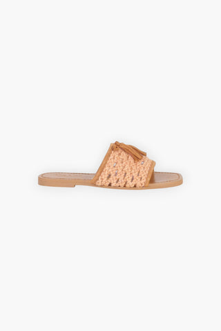 CEDAR HANDWOVEN NATURAL TASSEL FLATS-Rag Company-L. Mae Boutique & Wild Mabel Clothing