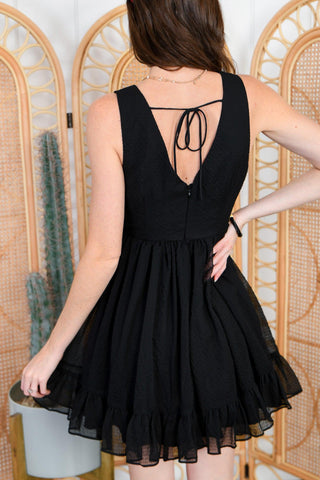 Camille Black Mini Dress-Mustard Seed-L. Mae Boutique