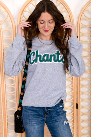 Chenille Patch Chants Sweatshirt-Tops-C&A Custom Stitching-L. Mae Boutique & Wild Mabel Clothing