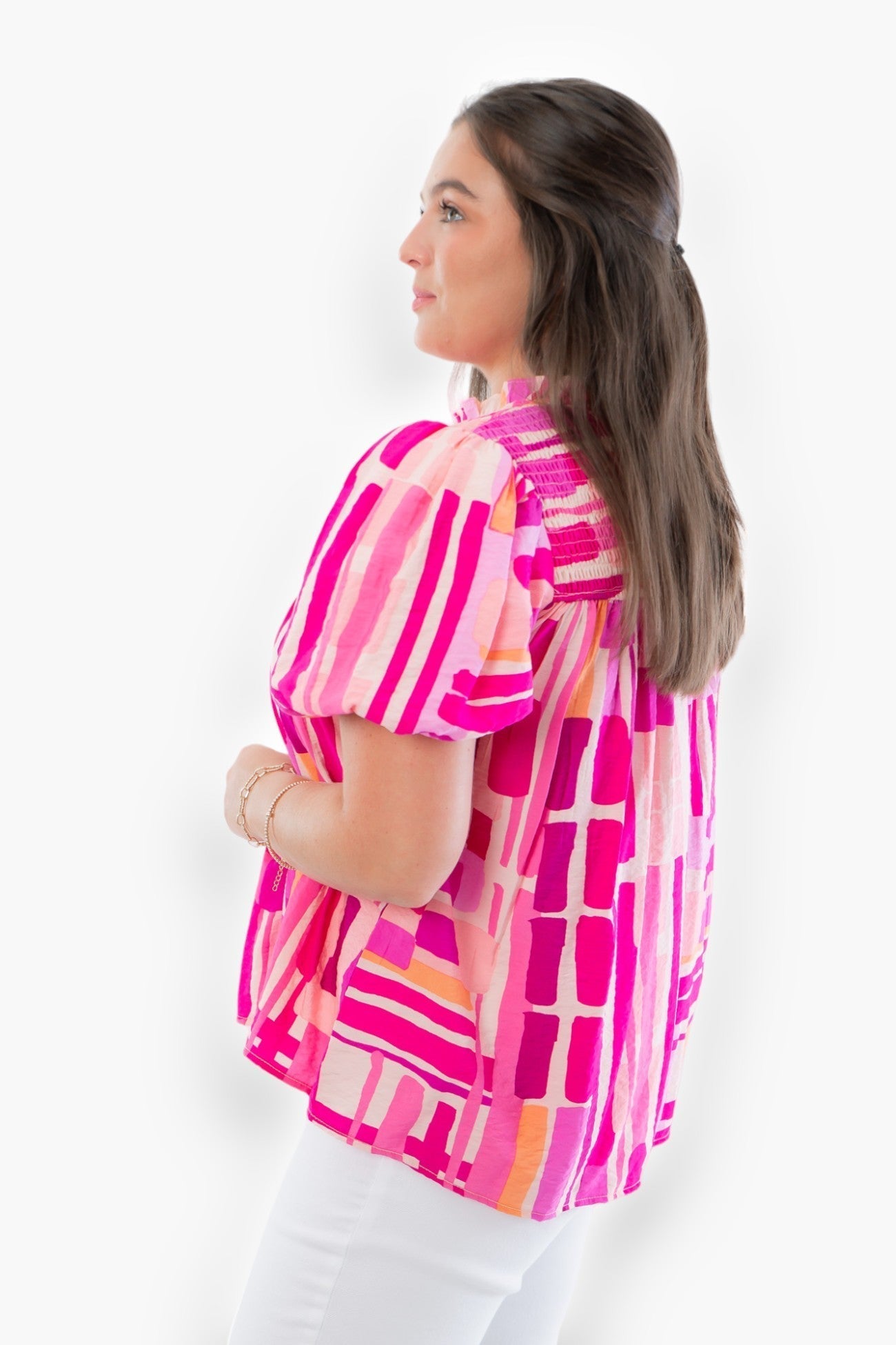 Chic Always Abstract Stripe Print Top-Tops-TCEC-L. Mae Boutique &amp; Wild Mabel Clothing