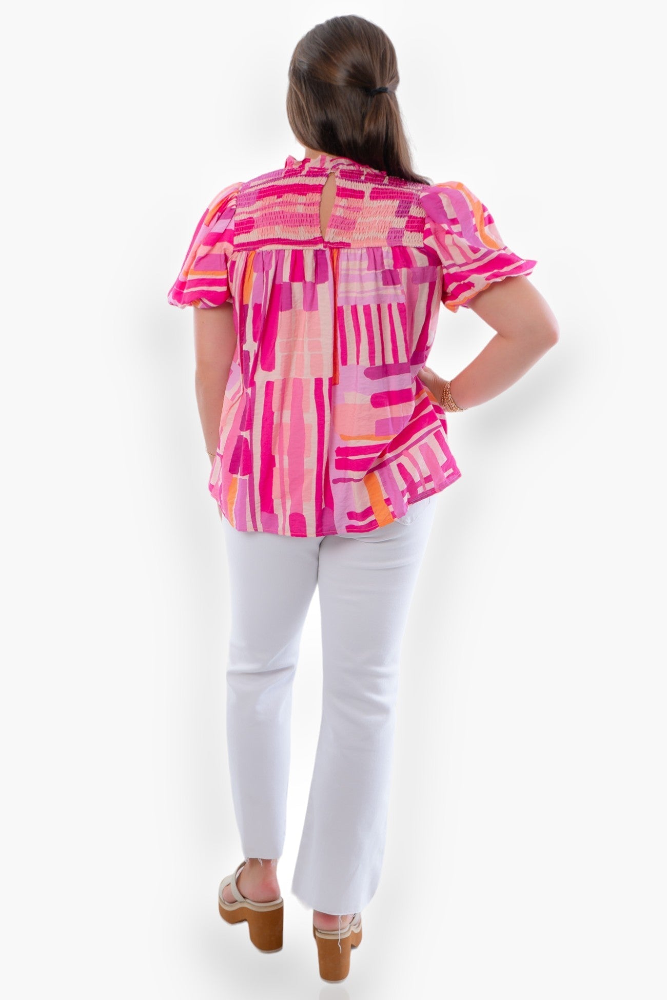 Chic Always Abstract Stripe Print Top-Tops-TCEC-L. Mae Boutique &amp; Wild Mabel Clothing