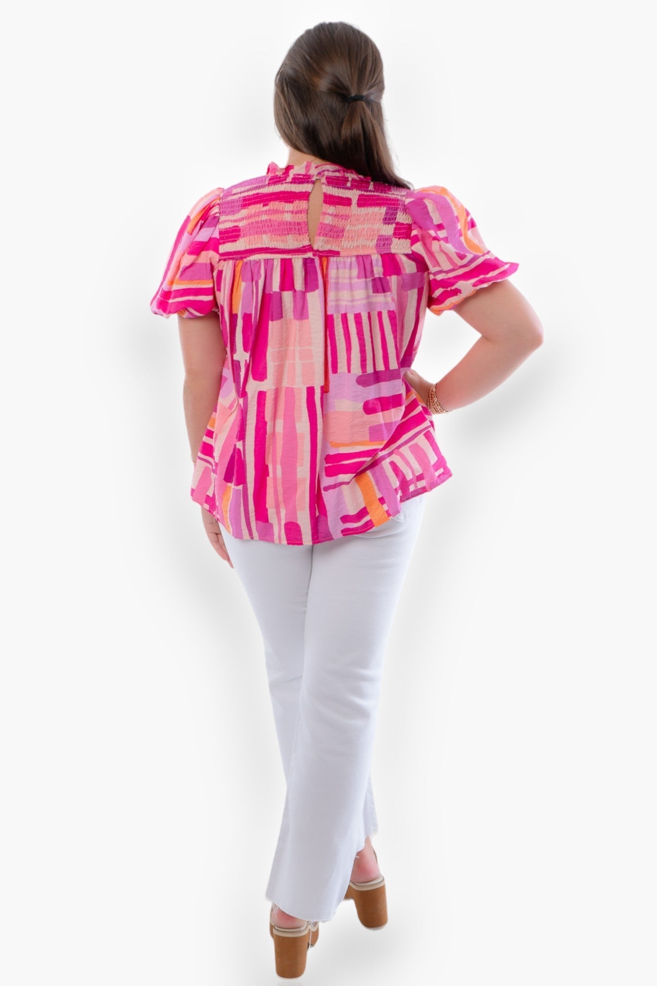 Chic Always Abstract Stripe Print Top-Tops-TCEC-L. Mae Boutique &amp; Wild Mabel Clothing