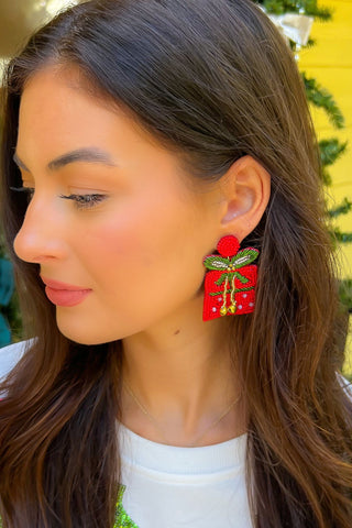 Christmas Present Earrings-Jewelry-Trend Lab-L. Mae Boutique & Wild Mabel Clothing