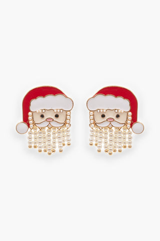 Christmas Santa Pearl Tassel Earrings-Jewelry-Golden Stella-L. Mae Boutique & Wild Mabel Clothing