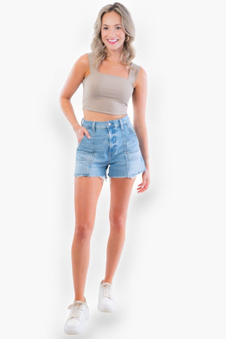 Clare Taupe Thick Strap Seamless Crop Top-Tops-RD Style-L. Mae Boutique & Wild Mabel Clothing