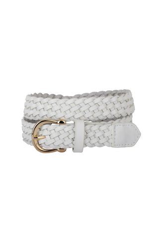 Classic White Braided Leather Belt-Most Wanted USA-L. Mae Boutique