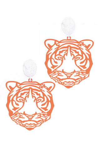 Clemson Tiger Earrings-Golden Stella-L. Mae Boutique
