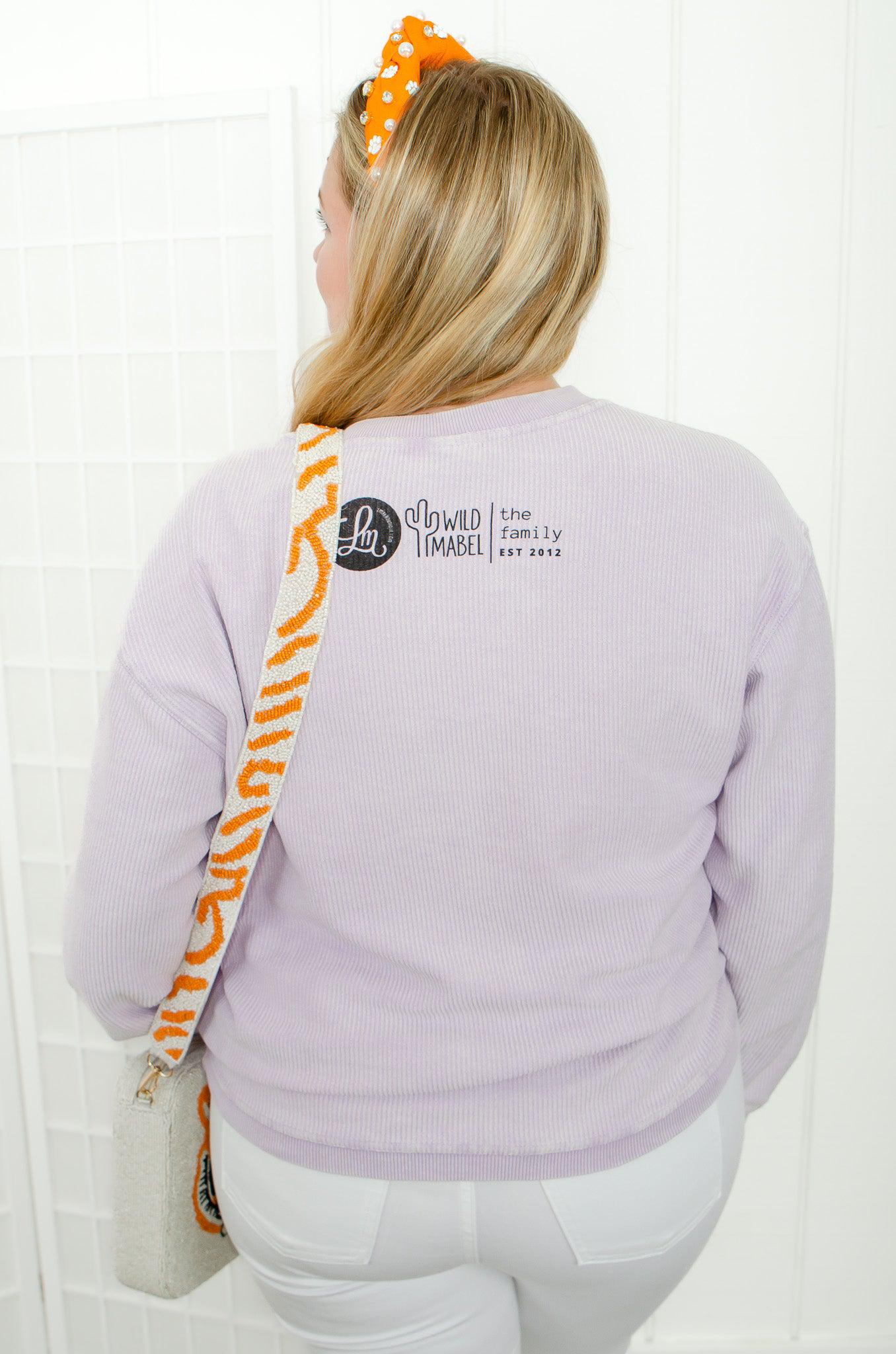 Clemson Tigers Signature Corded Crewneck Sweatshirt-Tops-Chicka-D-L. Mae Boutique &amp; Wild Mabel Clothing