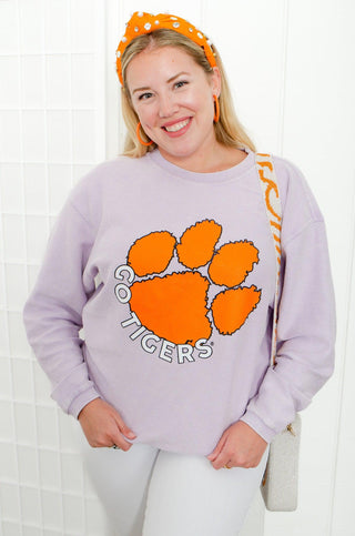 Clemson Tigers Signature Corded Crewneck Sweatshirt-Tops-Chicka-D-L. Mae Boutique & Wild Mabel Clothing