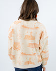 Clemson pullover sweatshirt with “All In Tigers” chenille design, clemson game day sweatshirt, clemson toile print, sweatshirt with clemson toile