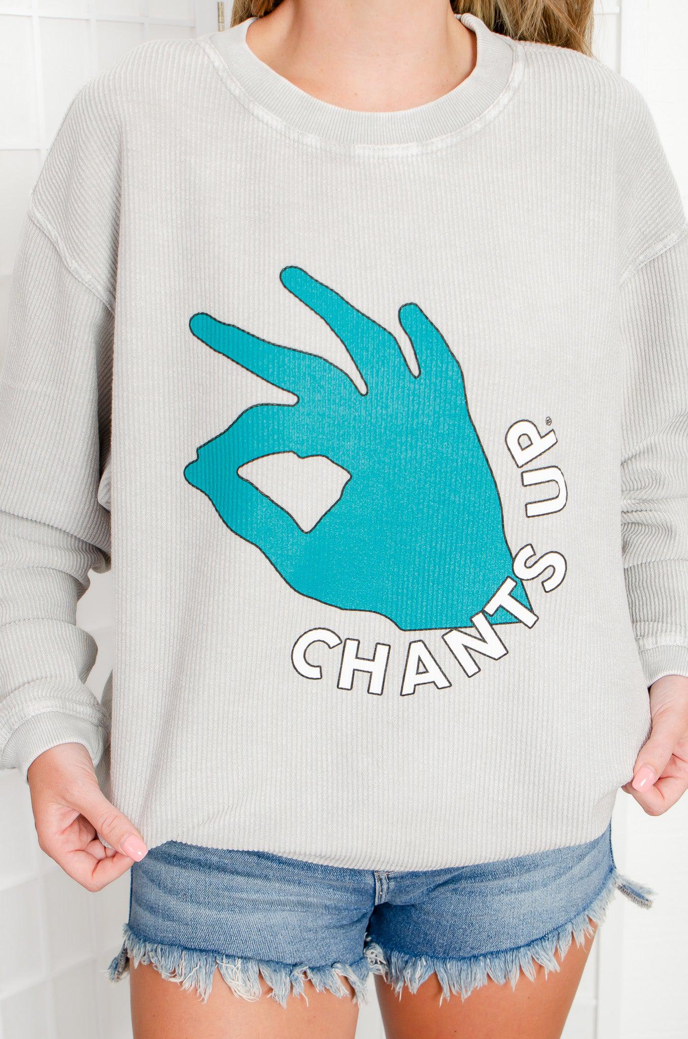 Coastal Carolina Chanticleers Crewneck Corded Sweatshirt-Tops-Chicka-D-L. Mae Boutique & Wild Mabel Clothing