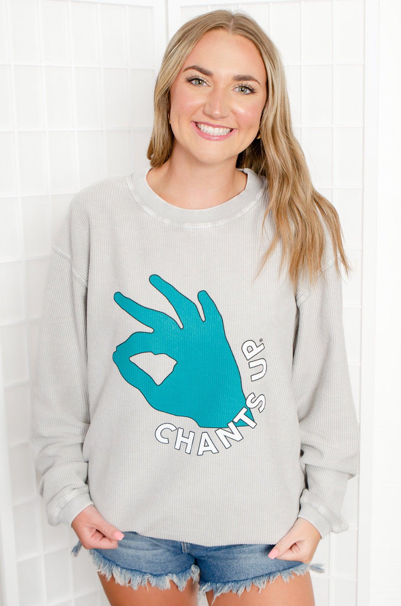 Coastal Carolina Chanticleers Crewneck Corded Sweatshirt-Tops-Chicka-D-L. Mae Boutique & Wild Mabel Clothing