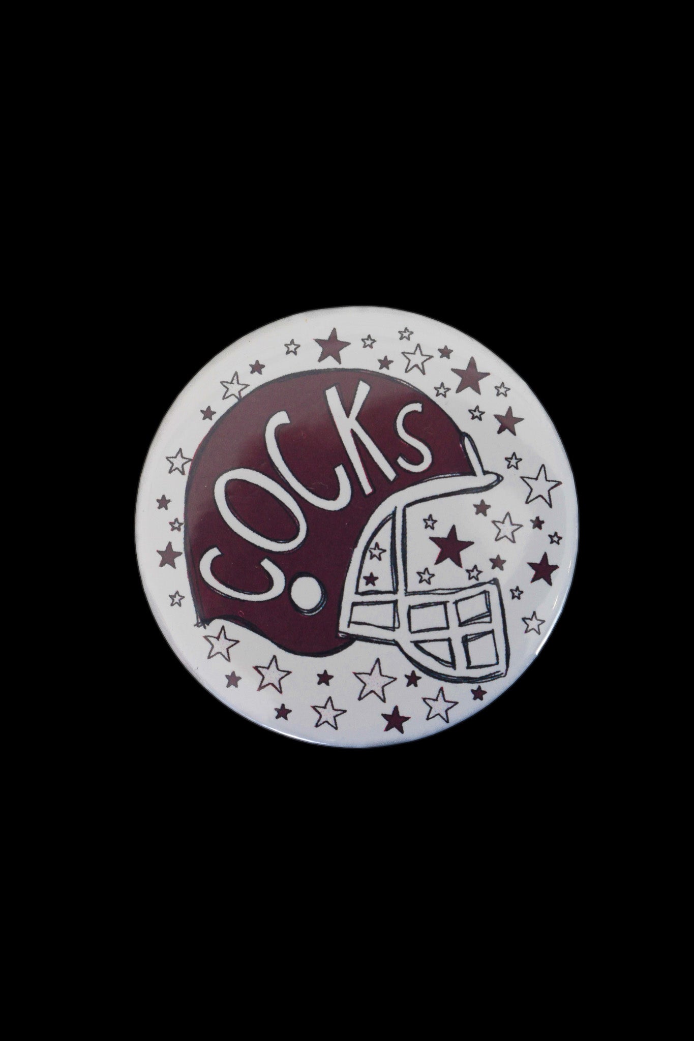 Cocks Garnet &amp; Black Helmet Gameday Button-Accessories-Thanks For Everything-L. Mae Boutique &amp; Wild Mabel Clothing