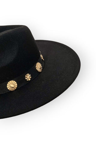 Coin Disc Ribbon Black Ranch Hat-Accessories-Fame Accessories-L. Mae Boutique & Wild Mabel Clothing