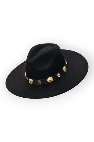 Coin Disc Ribbon Black Ranch Hat-Accessories-Fame Accessories-L. Mae Boutique & Wild Mabel Clothing