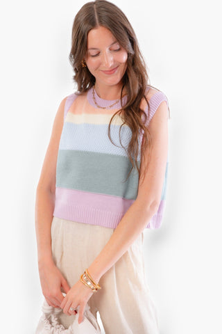 Couch to Cabana Lavender Sweater Vest-Tops-Le Lis-L. Mae Boutique & Wild Mabel Clothing