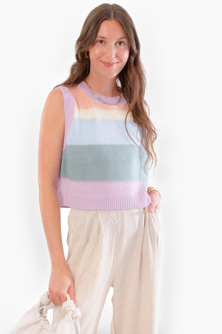 Couch to Cabana Lavender Sweater Vest-Tops-Le Lis-L. Mae Boutique & Wild Mabel Clothing