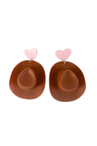 Cowboy Hat & Hearts Earrings-General-Not specified-L. Mae Boutique & Wild Mabel Clothing