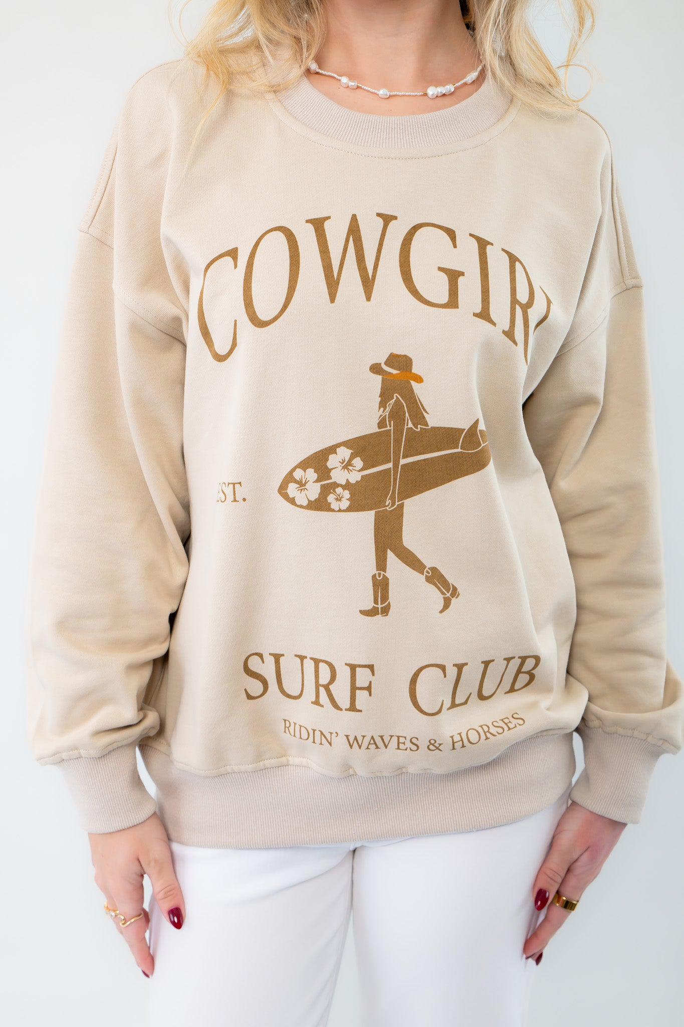 Cowgirl Surf Club Graphic Sweatshirt-Tops-Gilli-L. Mae Boutique & Wild Mabel Clothing