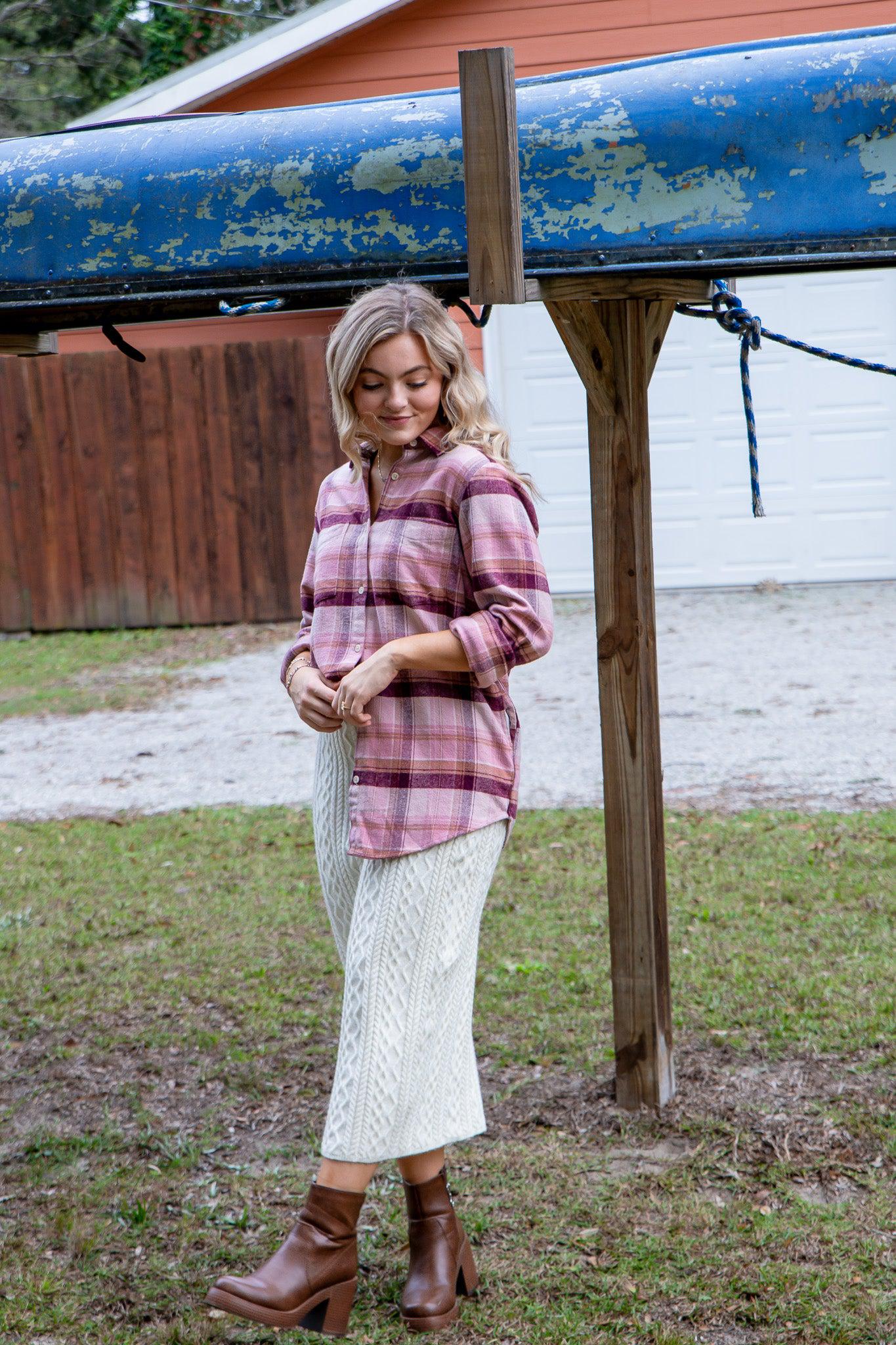 Cozy Up Cream Cable Knit Midi Skirt-Bottoms-Heyson-L. Mae Boutique & Wild Mabel Clothing