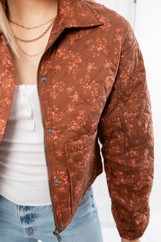 Creston Pecan Quilted Jacket-Outerwear-Saltwater Luxe-L. Mae Boutique & Wild Mabel Clothing