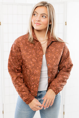 Creston Pecan Quilted Jacket-Outerwear-Saltwater Luxe-L. Mae Boutique & Wild Mabel Clothing