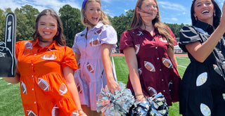 Cute Sequin Patch Football Game Day Dresses