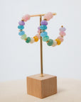 Pastel Perfection Beaded Hoop Earrings