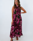 Lovestory Floral Pleated Maxi Dress