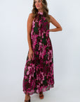 Fully lined floral fall wedding guest dress, fall wedding guest dress, fall maxi dress, elegant floral maxi dress for fall
