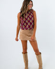 Show Me Your Mumu Beige Faux Suede Vancouver Skort