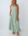 Shoreline Striped Bubble Hem Maxi Dress