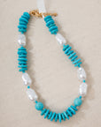 Turquoise & Pearl Statement Necklace