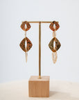 3-Tiered Gold Hammered Chain Earrings