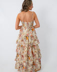 Butter Cream Wildflower Tiered Maxi Dress