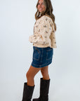 Fall layering jacket with front pockets, jacket with mallards on it, duck jacket, jacket with ducks all over it