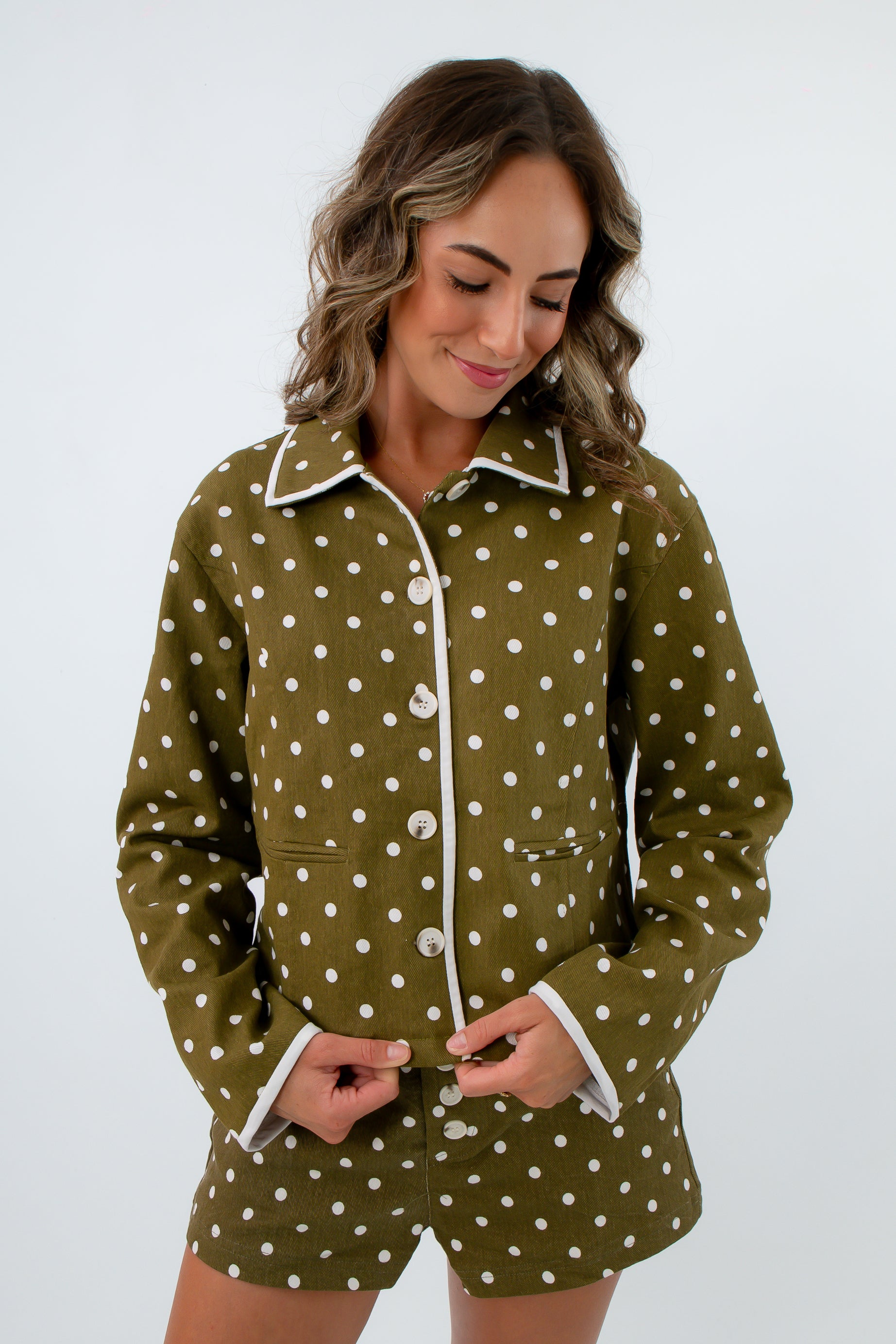 Olivia Green Polka Dot Jacket