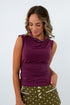 Amelia Drop Ruched Plum Top