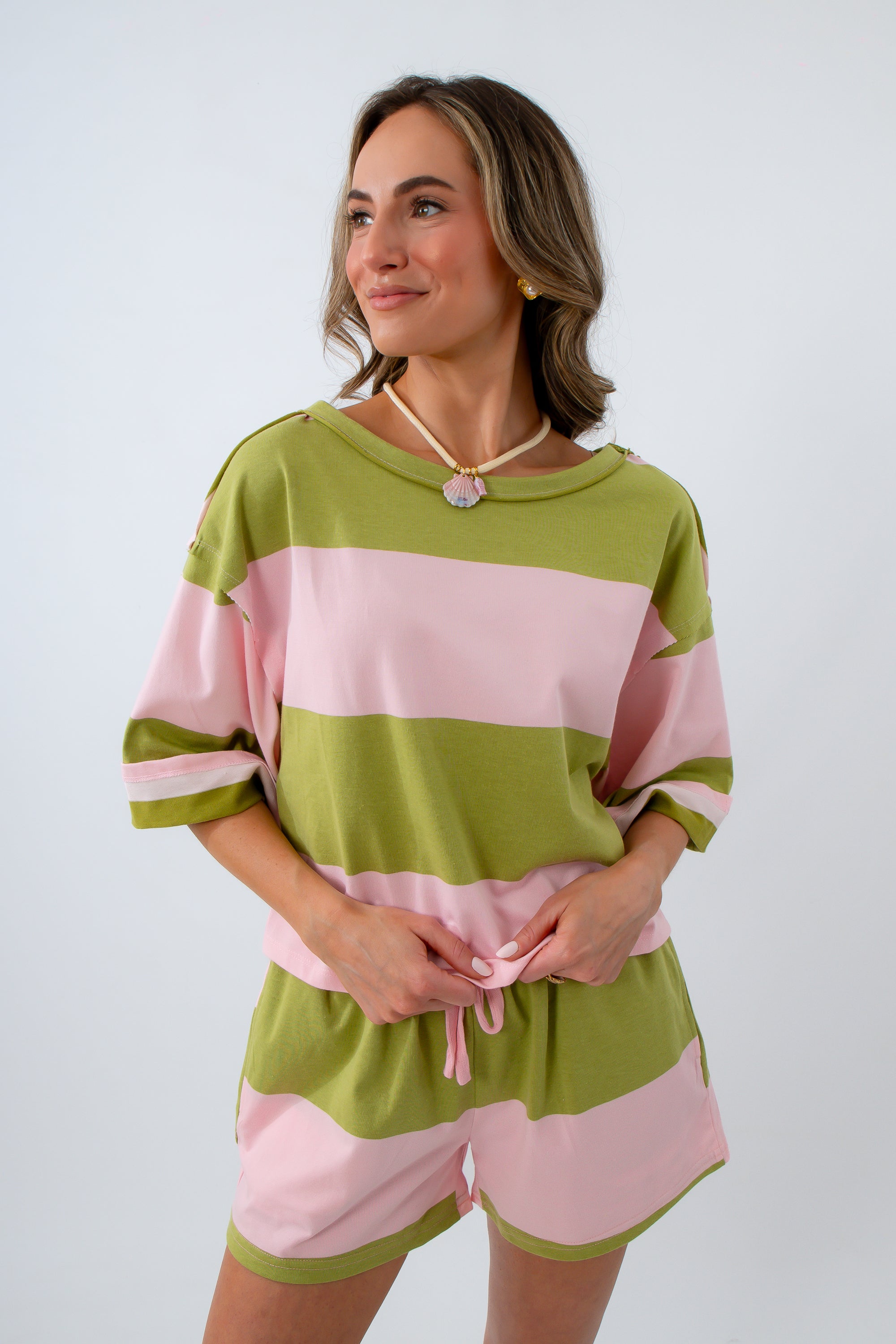 Strawberry Matcha Stripe Boxy Tee