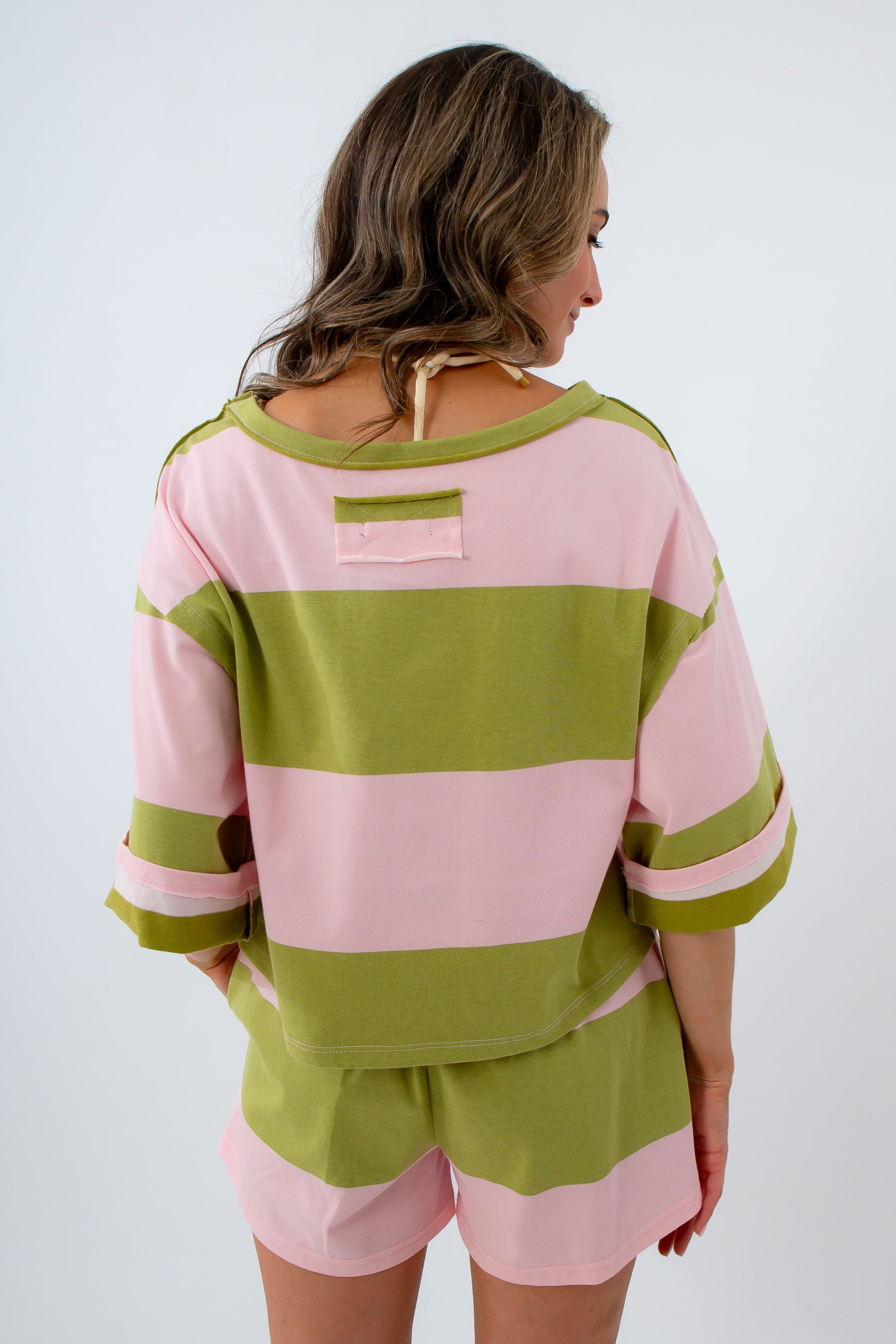 Strawberry Matcha Stripe Boxy Tee