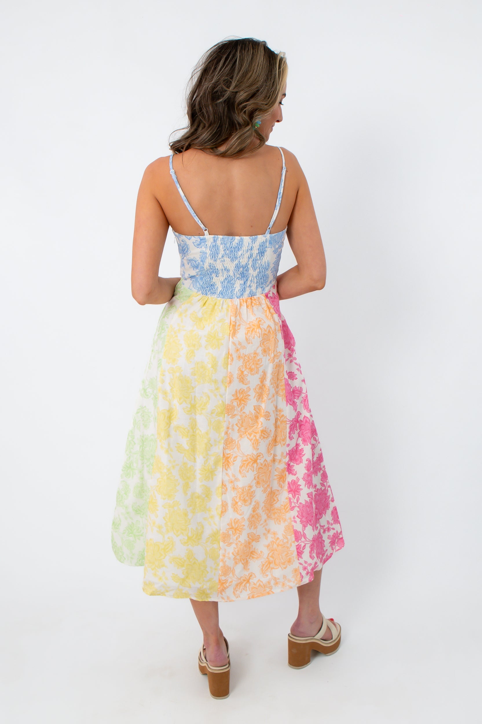 Sunrise Blooms Midi Dress