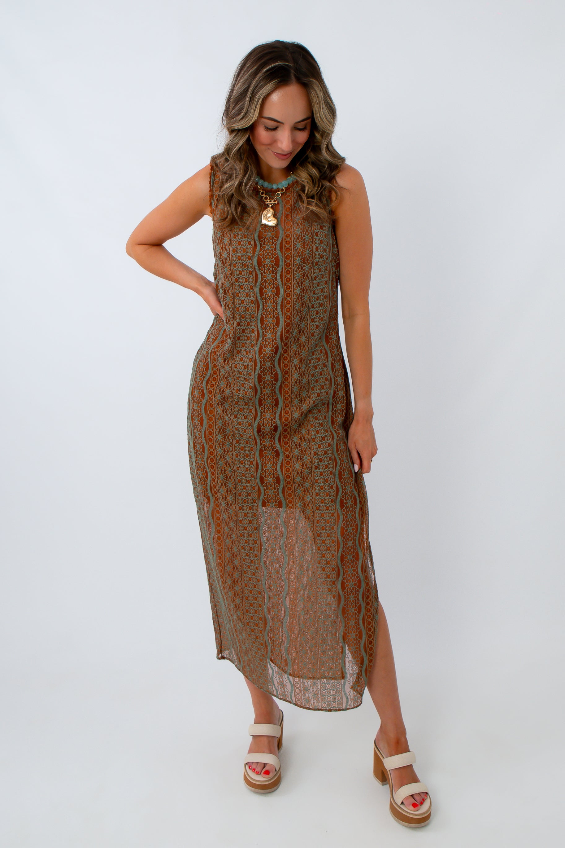 Mesh Overlay Dress
